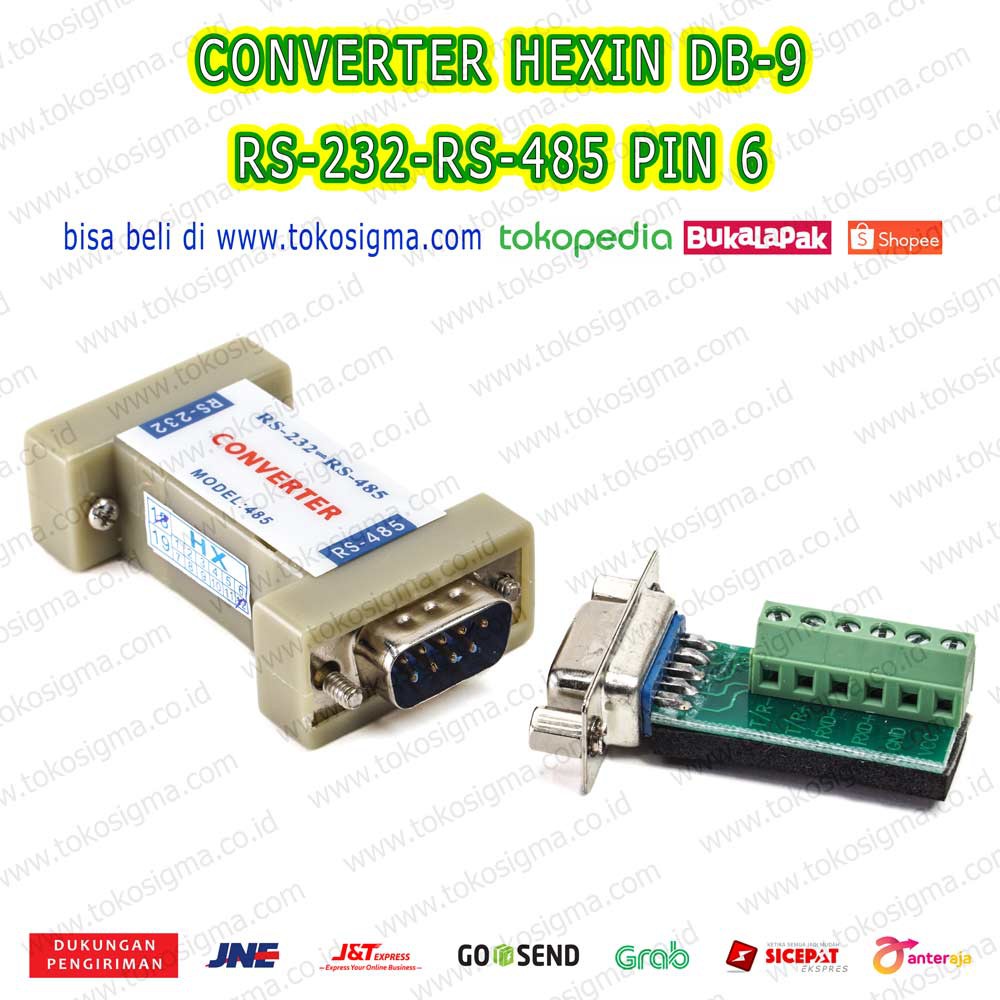CONVERTER RS-232 TO RS-485 PIN 6 HEXIN HXSP-485A DATA COM SERIAL DB-9