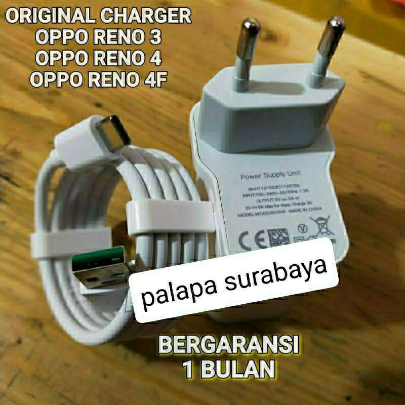 ORIGINAL CHARGER OPPO FAST CHARGING  RENO 4 4F RENO 3 OPPO TYPE C 30Watt