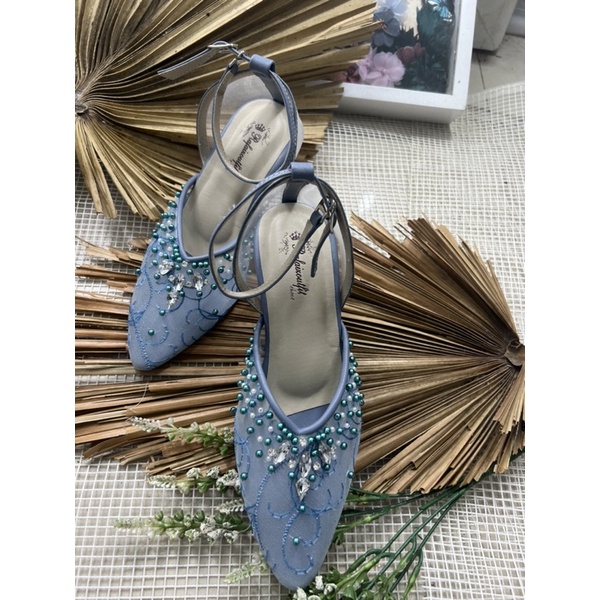 sepatu Rafaizoutfit sepatu wanita Yohanes ice blue tinggi 7cm kaca