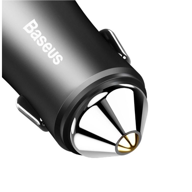 BASEUS Golden Contactor Dual U Intelligent Car Charger - Charger Mobil Dual Port