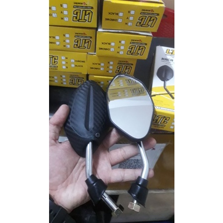 Spion Murah Beat Mini  Carbon Karbon Tangkai Chrome Krom Drat Honda/Spion Motor Variasi Murah/Spion 