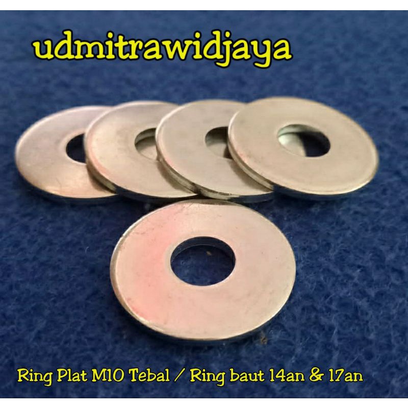 Ring plat galvanis putih TEBAL  M10 / kunci 14 dan 17 an ringplat 17an ring plat tebal M10 lebar 3cm washer plate tebal 2mm ringplat lebar uk 10x20x30mm baut 14an ring tebal baut 14 ring plat galvanis tebal M10 p 1.25 p 1.50