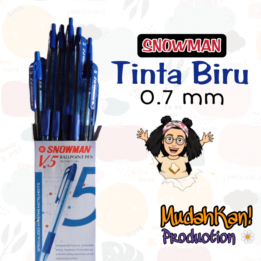 

PULPEN SNOWMAN V5 [ 1 BOX ISI 12 ] dan [ 1 BOX ISI 6 ] / pulpen 0.7 mm / pulpen klik