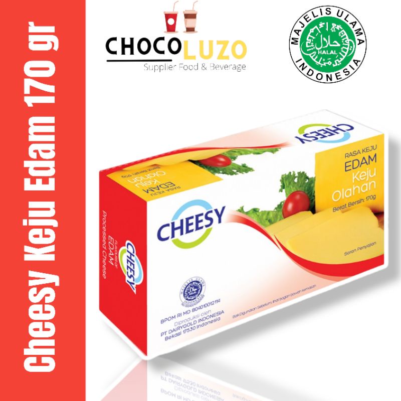 

keju edam cheesy 180 gr (kemasan potong dari keju cheesy 2kg)