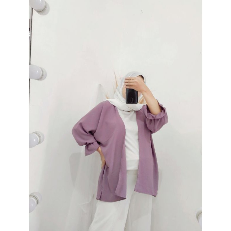 Ayuma Basic Outer Polos | Rayon Crinkle| Kardigan | atasan wanita | baju wanita