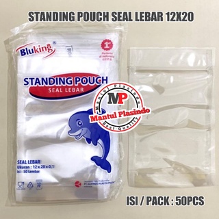 isi 50pcs Standing Pouch Seal Lebar 12x20 / Plastik Klip Berdiri - 12x20