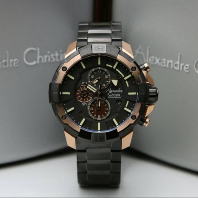 ALEXANDRE CHRISTIE AC 6551 MC ROSEGOLD BLACK AC6551 PRIA ORIGINAL