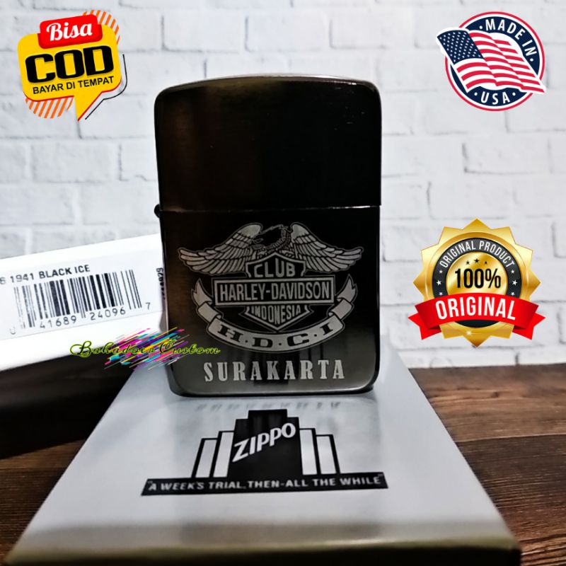 ZIPPO REPLIKA 1941 ORIGINAL USA CUSTOM HDCI DESIGN BISA REQUEST CUSTOM DENGAN GAMBAR ANDA