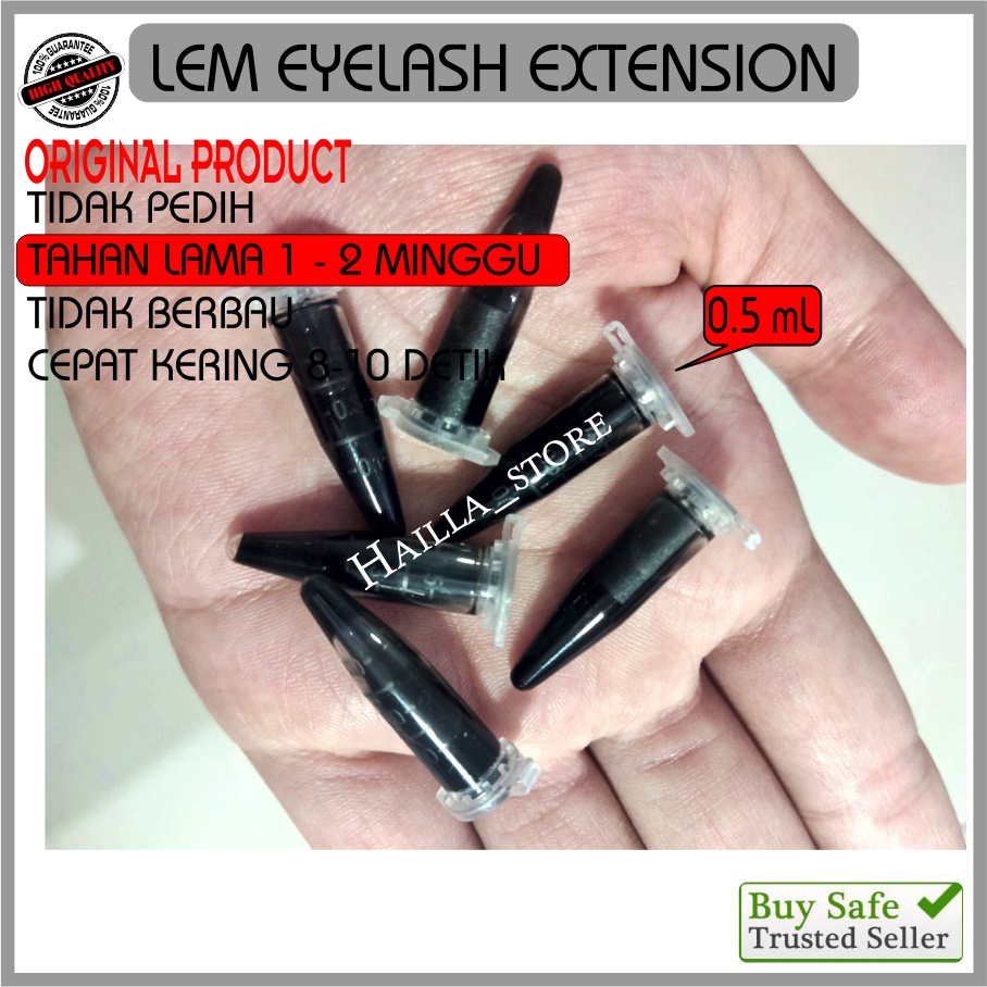 Eyelash Extension GLUE 0,5 ml Mini Pack 1-2 Minggu TAHAN LAMA TIDAK PERIH TIDAK BERBAU PREMIUM