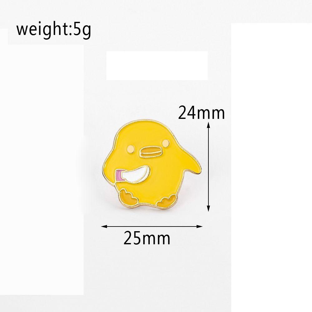 Lily Enamel Pin Aksesoris Ransel Lucu Lencana Logam Bebek Kuning