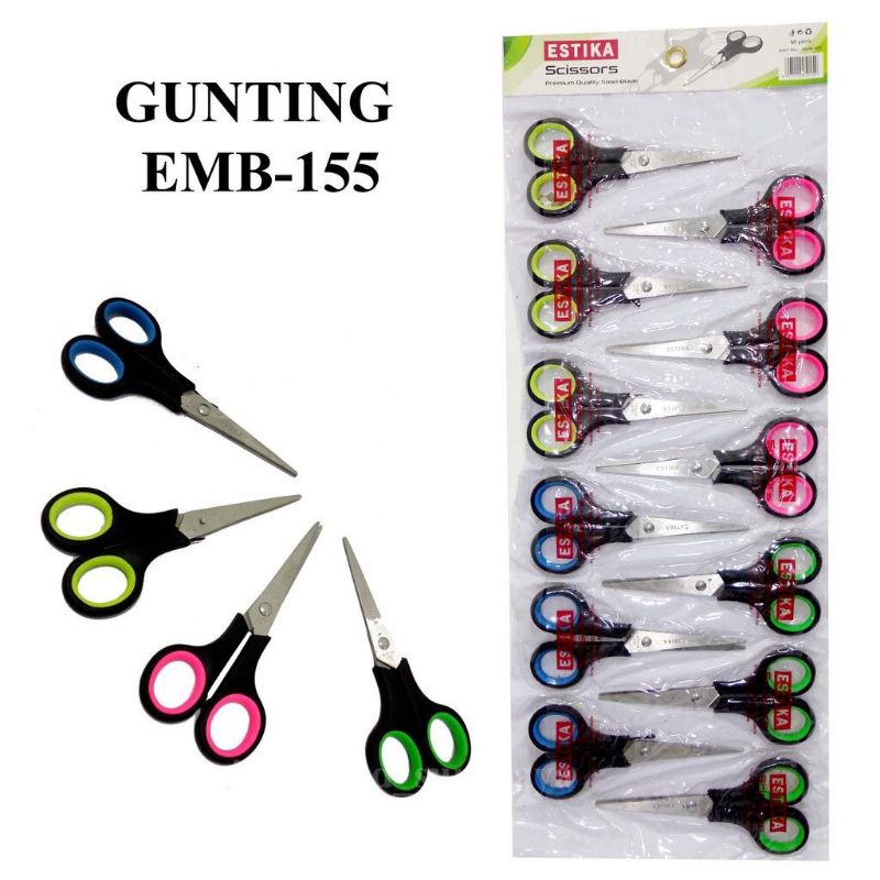 

Gunting stainless Sedang Tanggung Estika Pemotong kertas Kain 5,5" EMB-155 promo GROSIR harga MURAH original