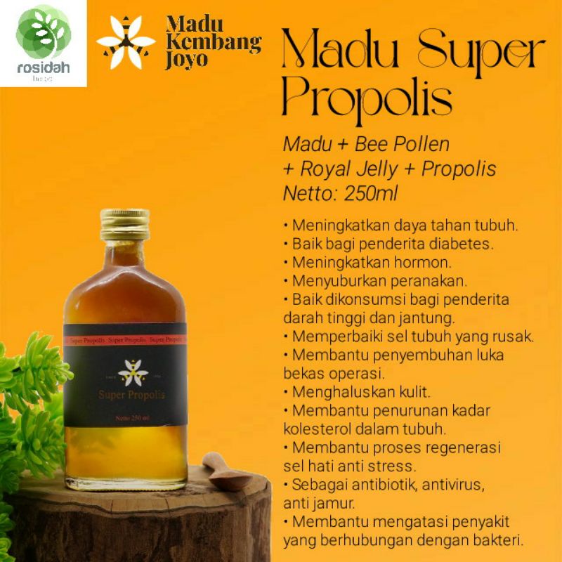 

Madu Kembang Joyo - Madu Super Propolis 4in1 (Madu + Propolis + Royal Jelly + Bee Pollen) 250ml