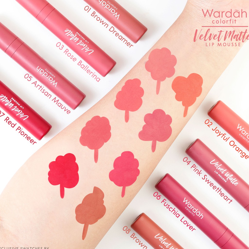 Wardah Colorfit Velvet Matte Lip Mousse Lip Cream 4 Gr 14 SHADES