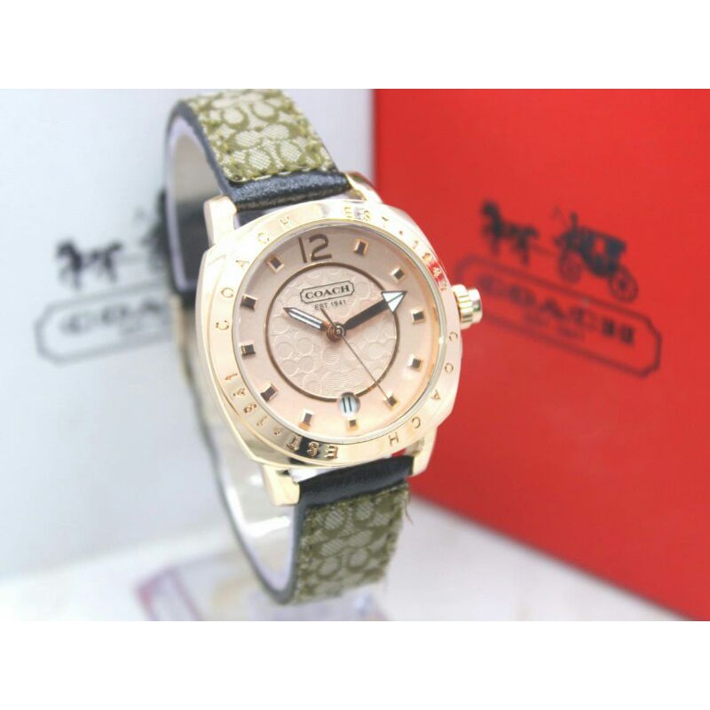 JAM TANGAN CEWEK/WANITA COACH KW SUPER KULIT TERBARU ELEGANT HARGA BERSAHABAT