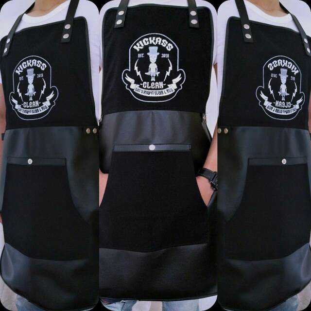 Apron barista celemek cafe apron barbershop celemek cukur rambut kanvas varian warna dan high quality sintetis for barbershop,waiter dll include bordir