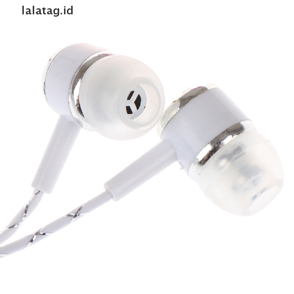 1 Pc Earphone Stereo 3.5mm Dengan Mic Audio Untuk Aksesoris Ponsel