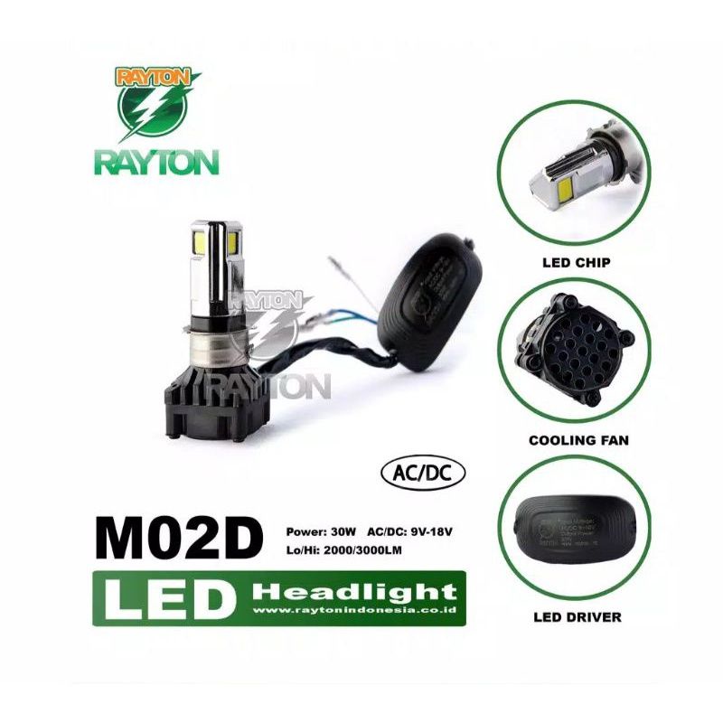 RTD LED LAMPU UTAMA HANDLAMP LED RTD MO2D 3 SISI AC-DC ORIGINAL