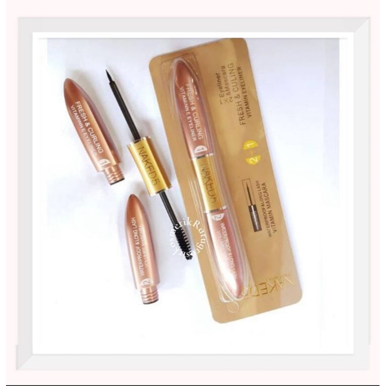 [ECER] MASCARA + EYELINER NAKED5/MAYBELLINE KUNING 2IN1 LONGLAST WATERPROOF