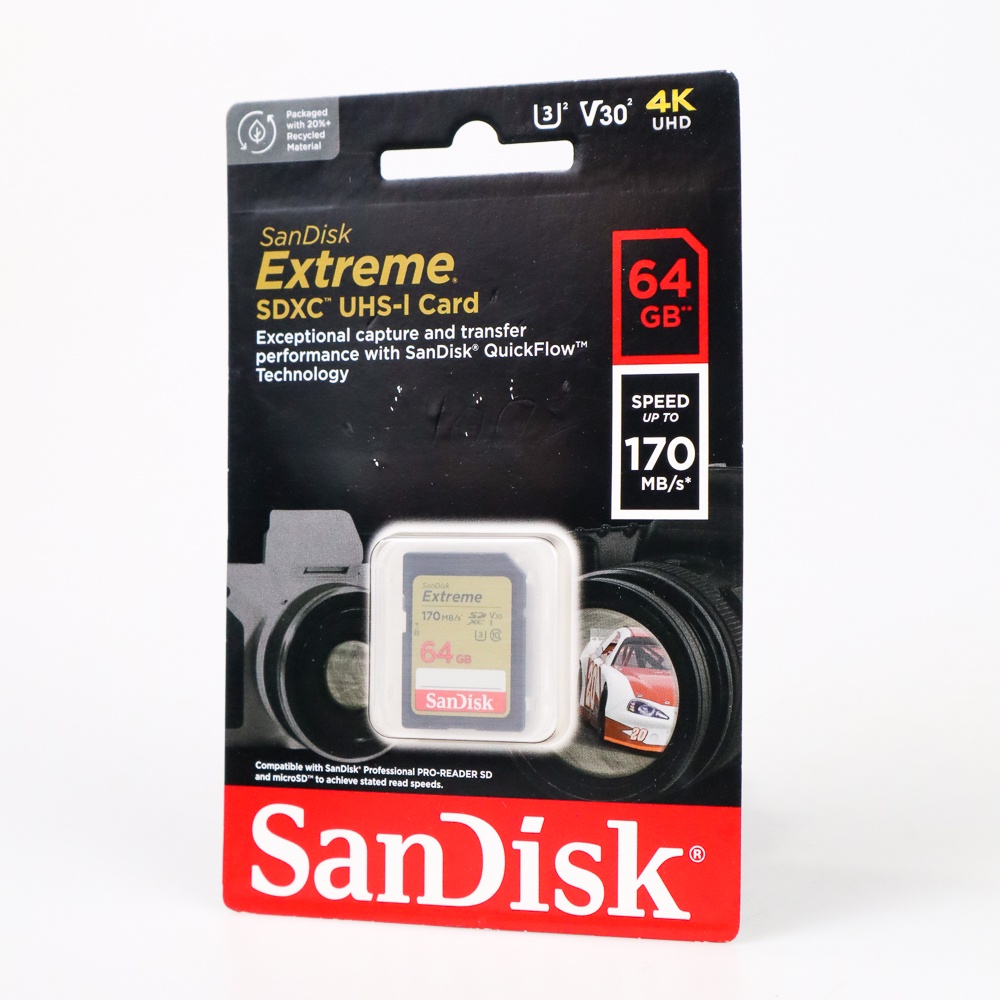 Sandisk SD Card Extreme V30 U3 4K 64GB - SDSDXV2-064G