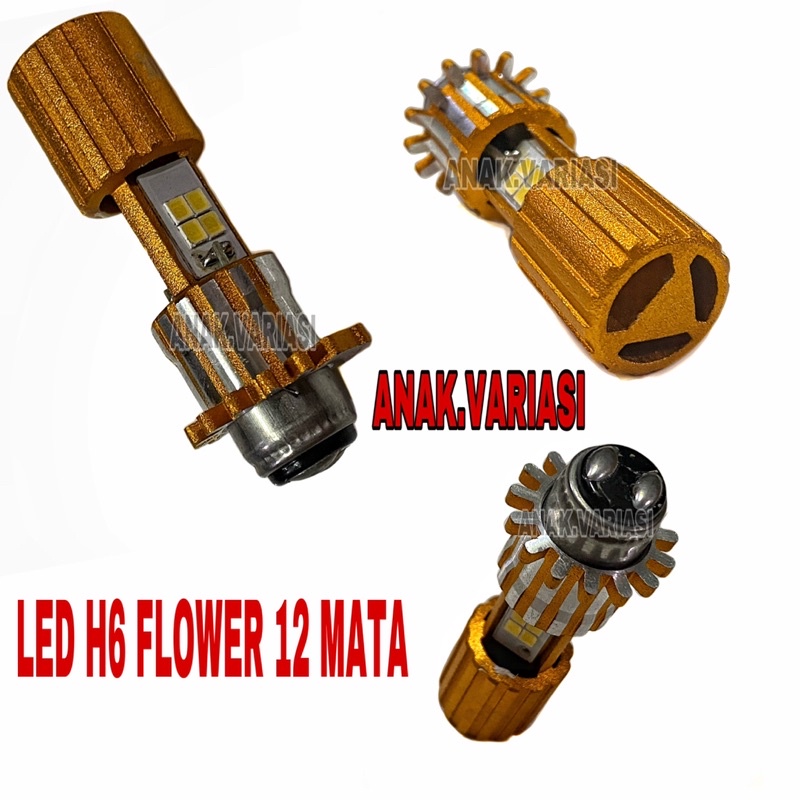 LAMPU H6 FLOWER/LED H6 3 SISI/LAMPU H6 12 MATA/LAMPU LED H6/LAMPU DEPAN BEAT/LAMPU DEPAN MOTOR BEBEK