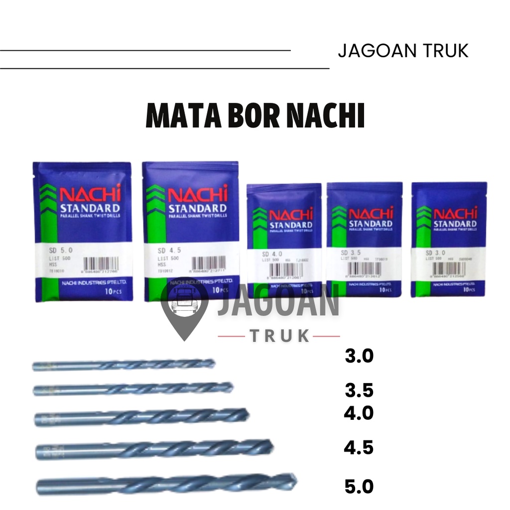 MATA BOR NACHI ASLI UKURAN 3.0mm,3.5mm,4.0mm,4,5mm,5.0mm