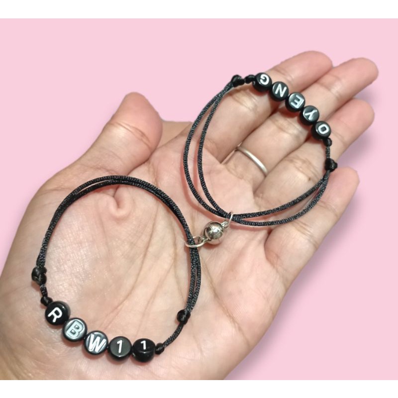 Couple (dapet 2pcs) gelang nama couple magnet (max 5huruf)