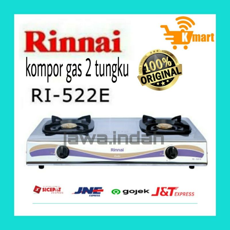 RINNAI Kompor Gas 2 Tungku Stainless RI-522 E