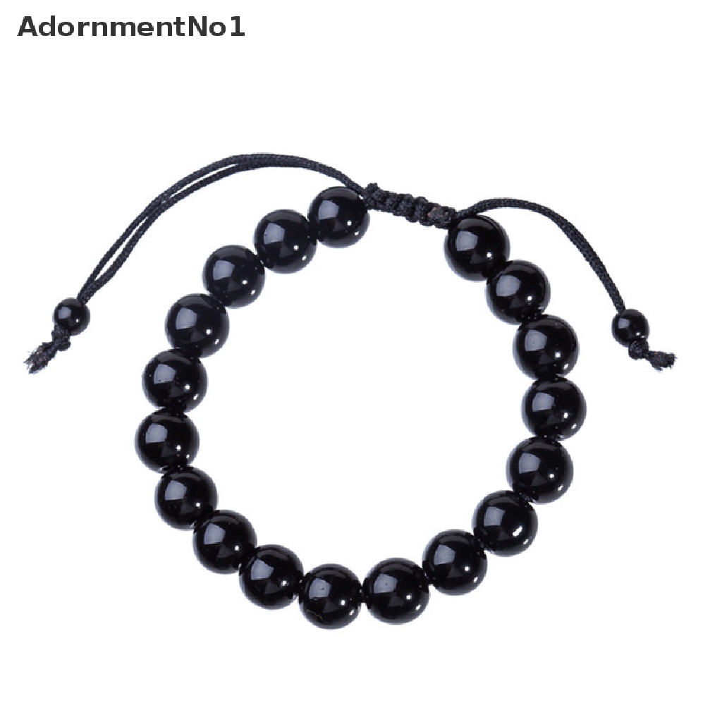 (AdornmentNo1) Gelang Tangan Batu Obsidian Bulat Untuk Kesehatan / Menurunkan Berat Badan