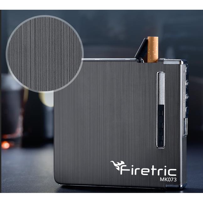 Firetric Kotak Rokok Aluminium 20 Slot + Korek Elektrik