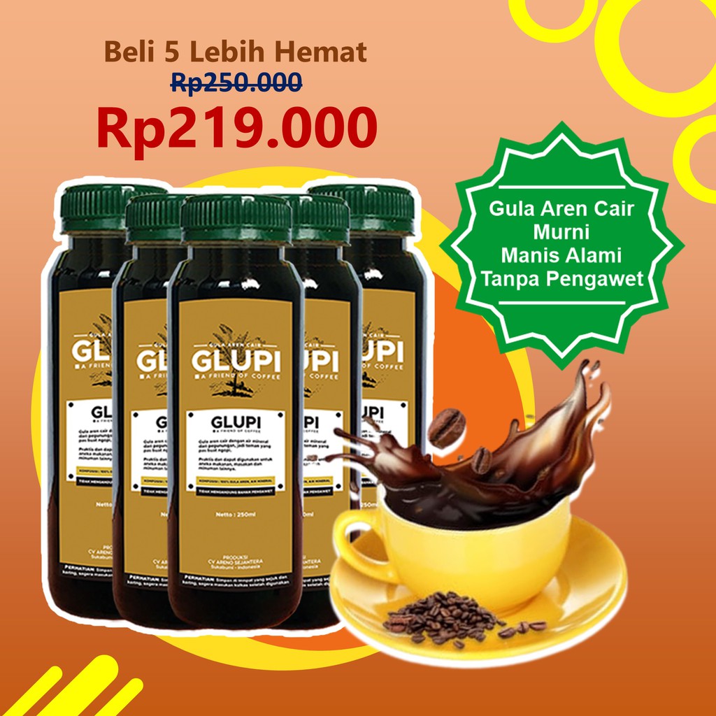 

[Paket 5 Botol Glupi] Gula Merah Aren/Brown Sugar Liquid Untuk Boba