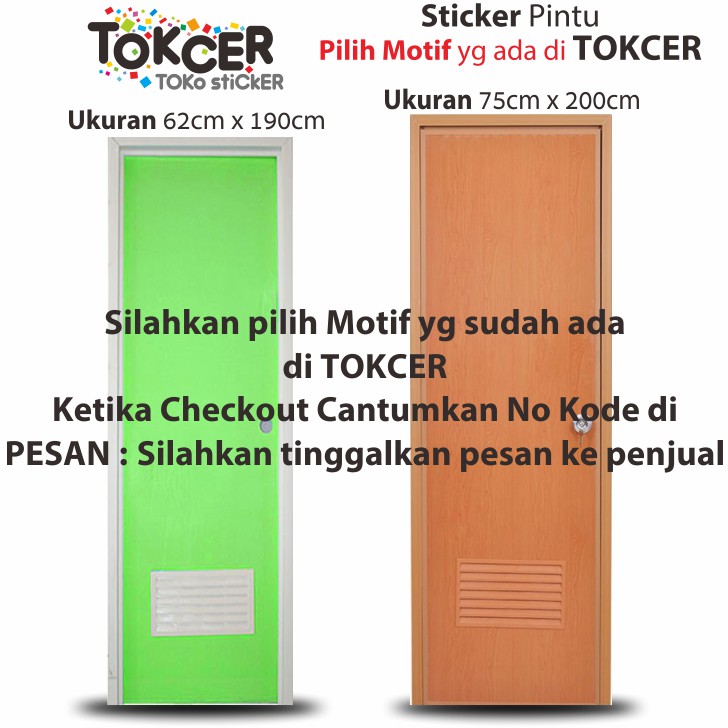 Stiker Pintu KAMAR MANDI pilih Motif