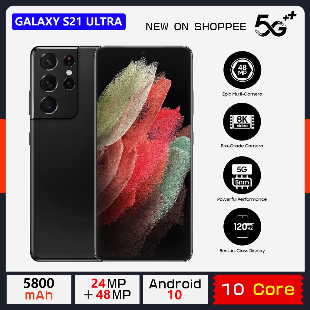 【COD+Pengiriman lokal】Galaxy S21 Ultra 7.5Inci Hp Smartphone RAM 12GB+512GB Handphone Murah Promo cuci gudang Android ponsel pintar Ponsel baru original