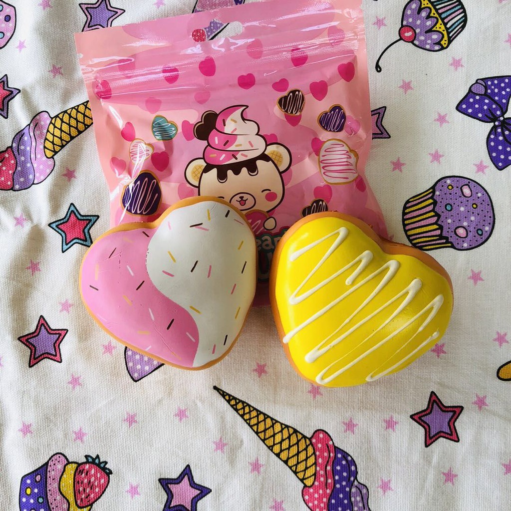 Soft And SlowRise Squishy Mini Heart Donut Yummiibear By Creamiicandy