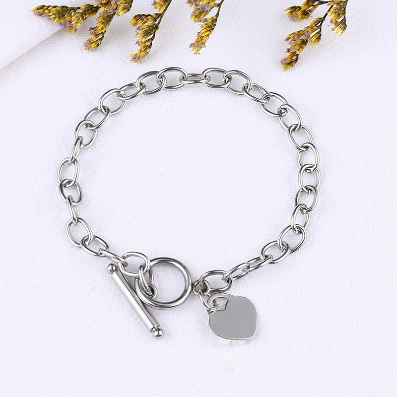 Gelang Stainless Steel Hati Bahan  Gelang Panjang 15cm / 17cm / 19cm / 21cm B-22004