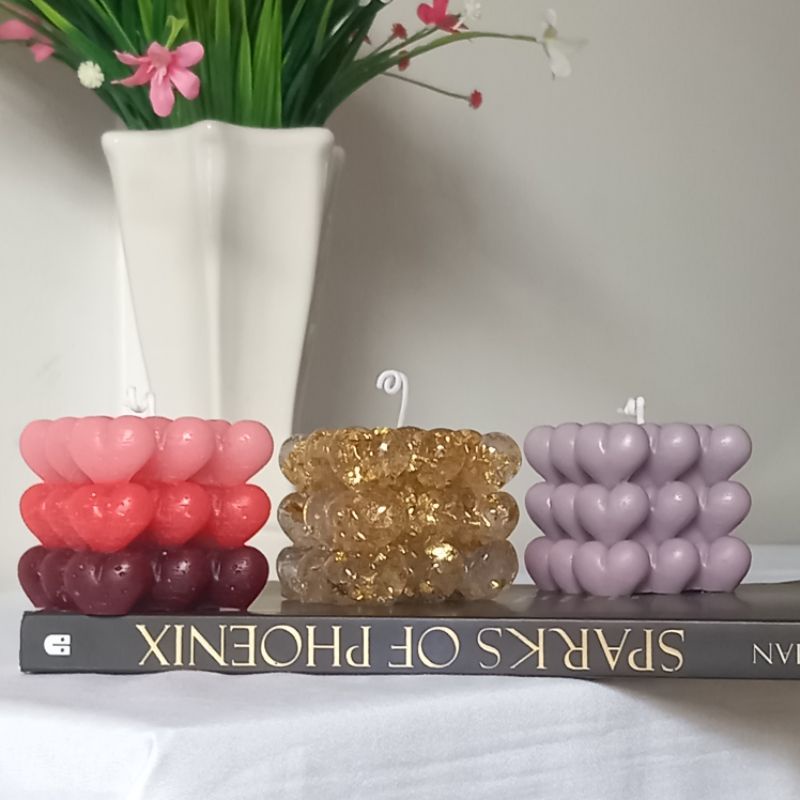 Jual Mon Amour Love Bubble Aesthetic Scented Candles / Korean Candle