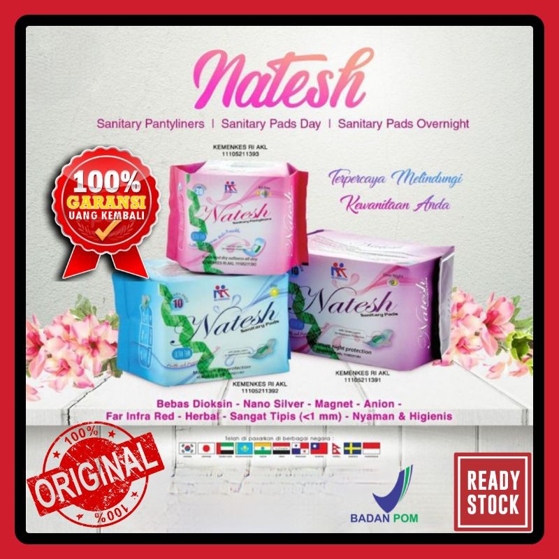 Pembalut Murah Herbal Natesh  Bebas Dioksin Tipis Original