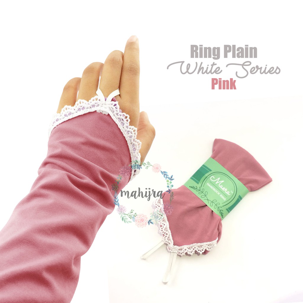 Manset Cincin Ring Jersey Renda Putih Handsock Maera Pink Merah Black Hitam Marun Coklat Mocca Abu