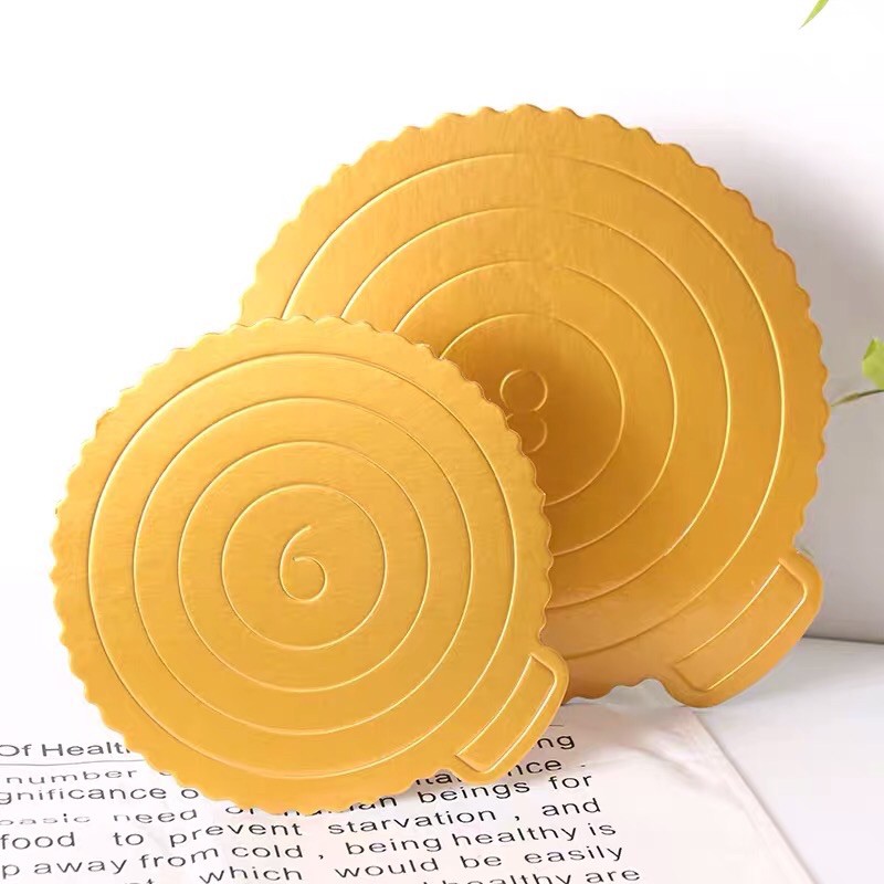 TATAKAN KUE TART BULAT/PESERGI  CAKE TRAY ALAS KUE GOLD IMPORT