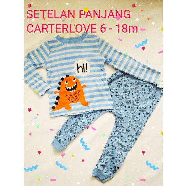 Baju setelan panjang bayi 6 - 18 m piama piyama baju tidur catell love