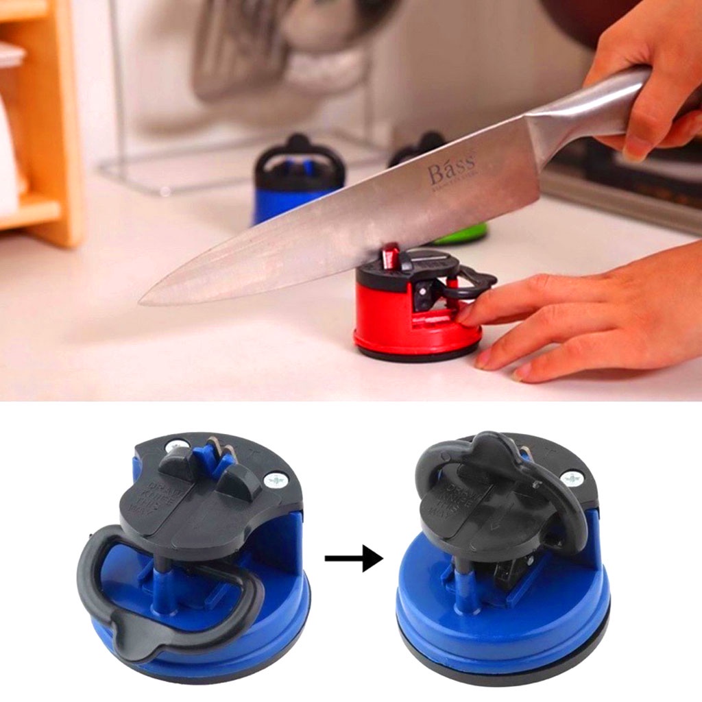 Asahan Pisau Dapur Praktis Suction Pad Knife Sharpener Alat Pengasah Pisau, Gunting