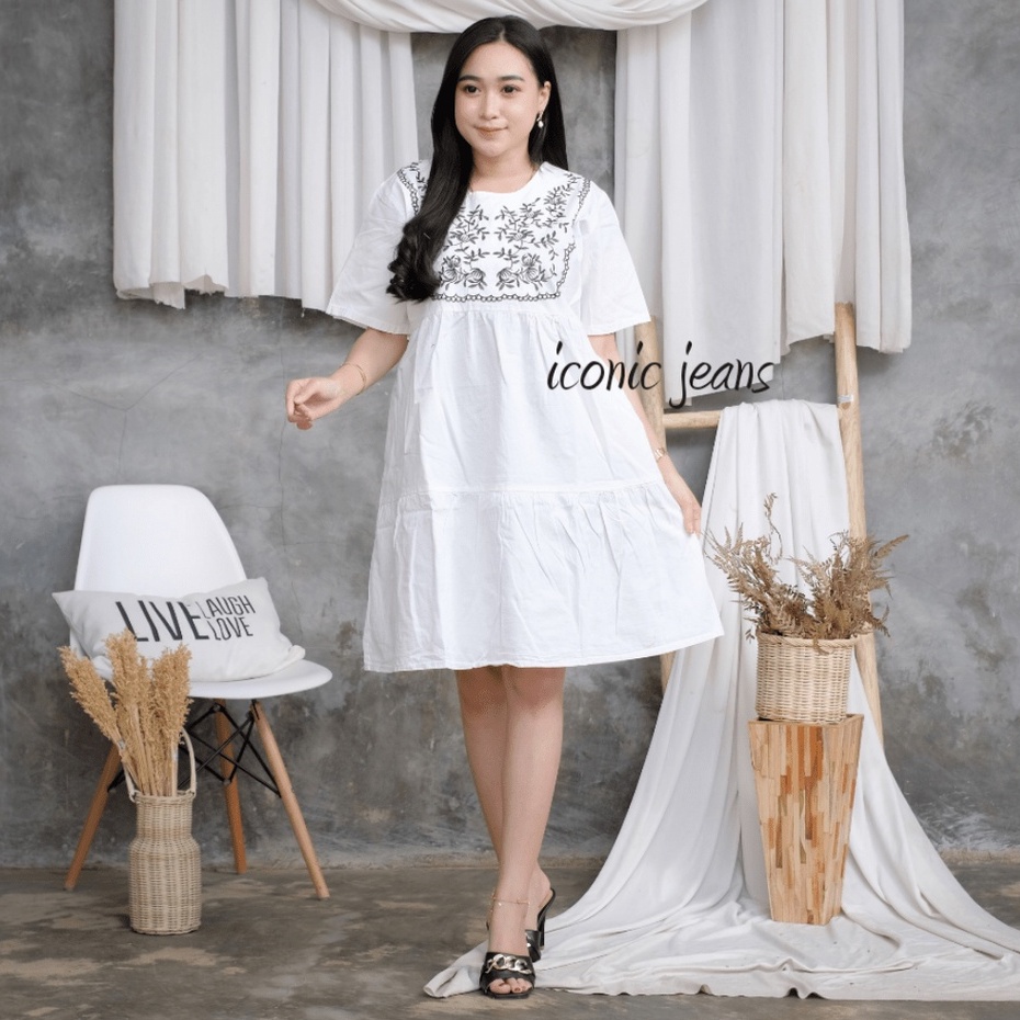 FLORY dan FLORA B&amp;W DENIM DRESS