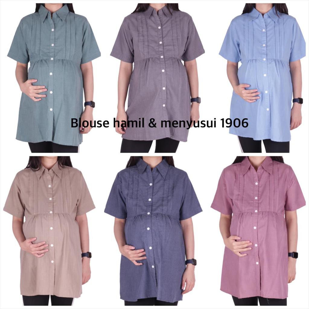 Baju hamil Blouse hamil atasan hamil menyusui formal murah 1906 menyusui dan baju hamil