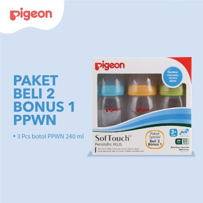 Pigeon Botol Susu Bayi Wide Neck isi 3 240ml