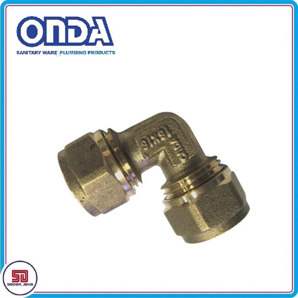 ONDA Straight Equal Elbow (6048) Sambungan Drat Kuningan Pipa Water Heater 1/2&quot;