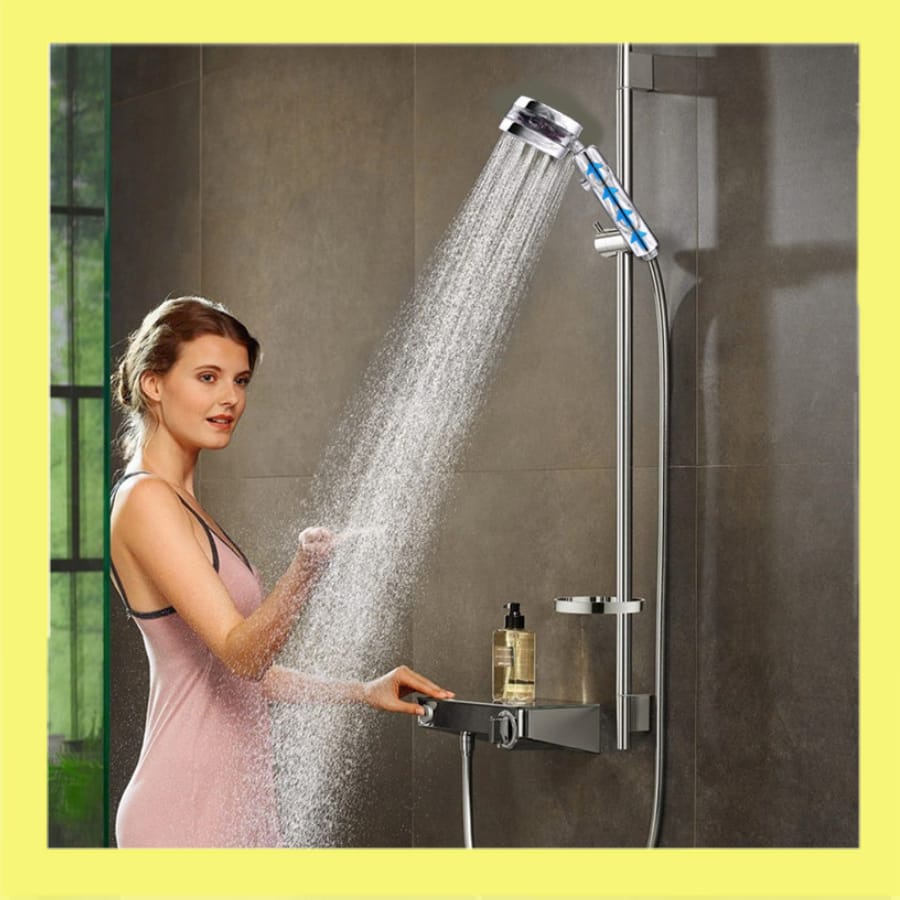 FS Turbo Fan Shower Head Water Saving High-Pressure Rainfall Propeller ABS Jet Shower Head 360 Rotation Toilet