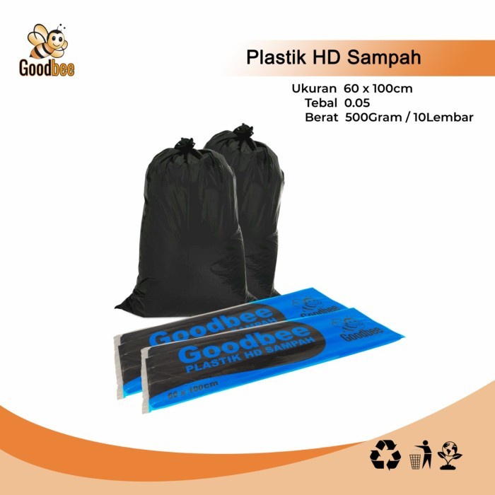 KANTONG PLASTIK SAMPAH 60 X 100 CM - TEBAL 50 MICRON - HITAM TREST BAG