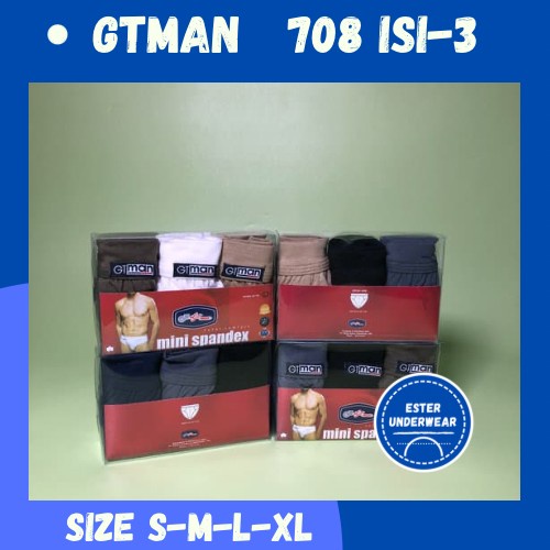 Celana GTMAN Mini Spandex GT 708B Bahan Katun Isi 3 Pcs