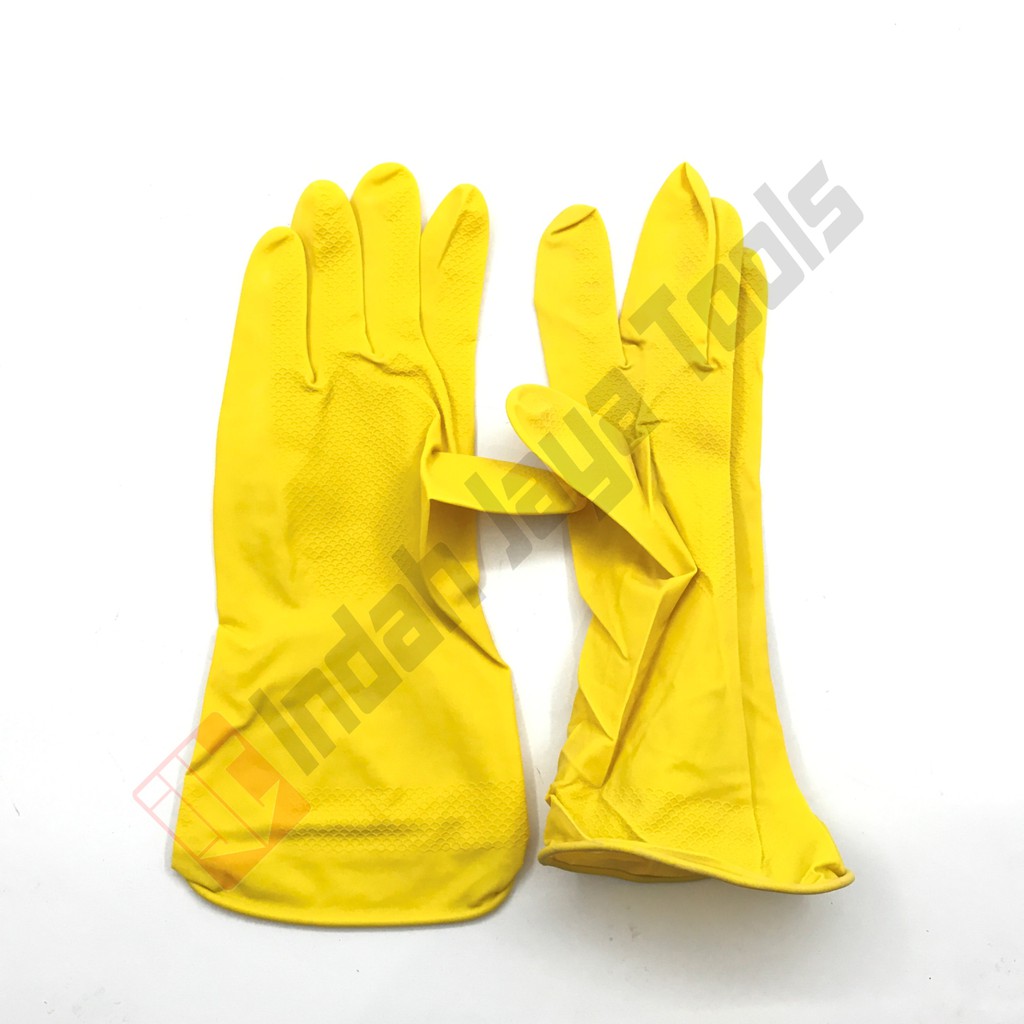 KUNING Sarung Tangan Karet Latex Kuning 12 Inch