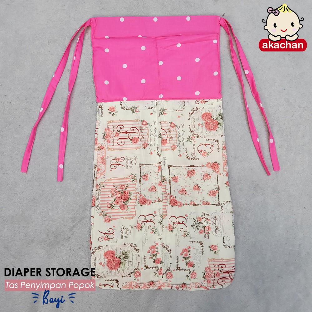 Tempat Popok Penyimpanan Diaper Bayi Pospak pempers digantung di Box Bayi gantungan - diaper holder storage caddy simpan popok menyimpan pampers di dinding nappy stacker wadah katong kantung AKACHAN