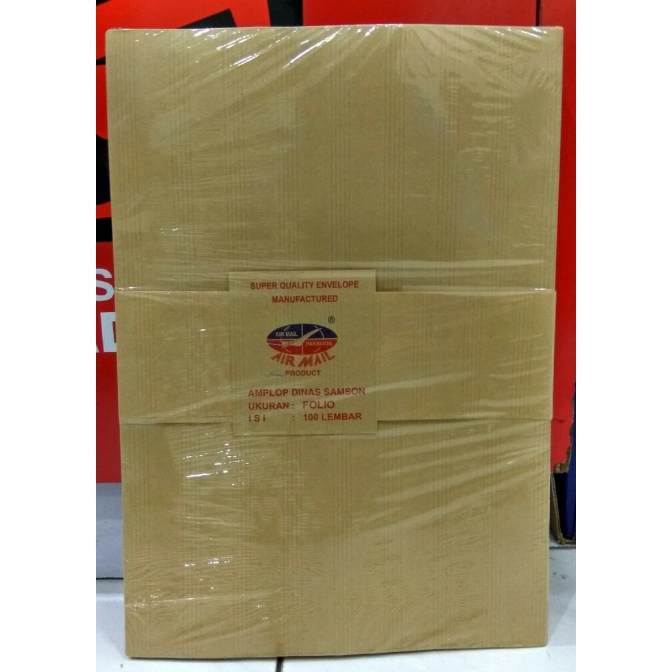 

Amplop Coklat Ukuran Folio ( Isi 100 lembar ) Merk Airmail
